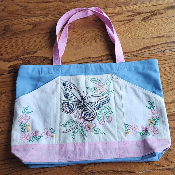 Hand Crafted Handbags - Embroidered Tote Bag